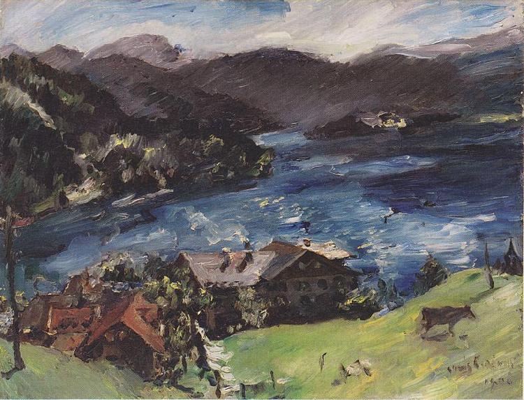 Lovis Corinth Walchensee, Landscape with cattle oil painting image